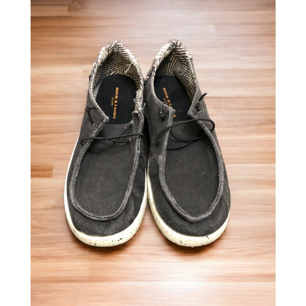 Rock and Candy Zigi Black Gray White Canvas Laguna Boat Shoes Womens Sz 10 New